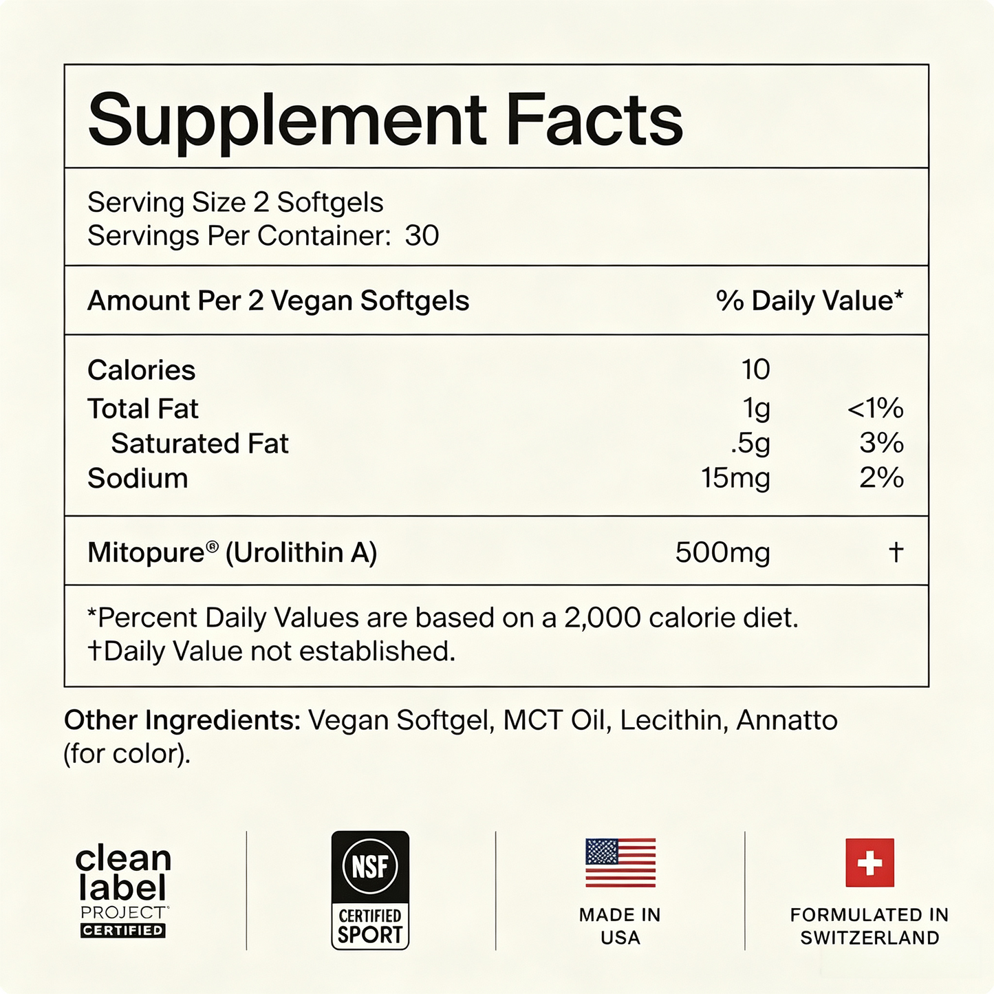 Mitopure Urolithin A Softgel Supplement